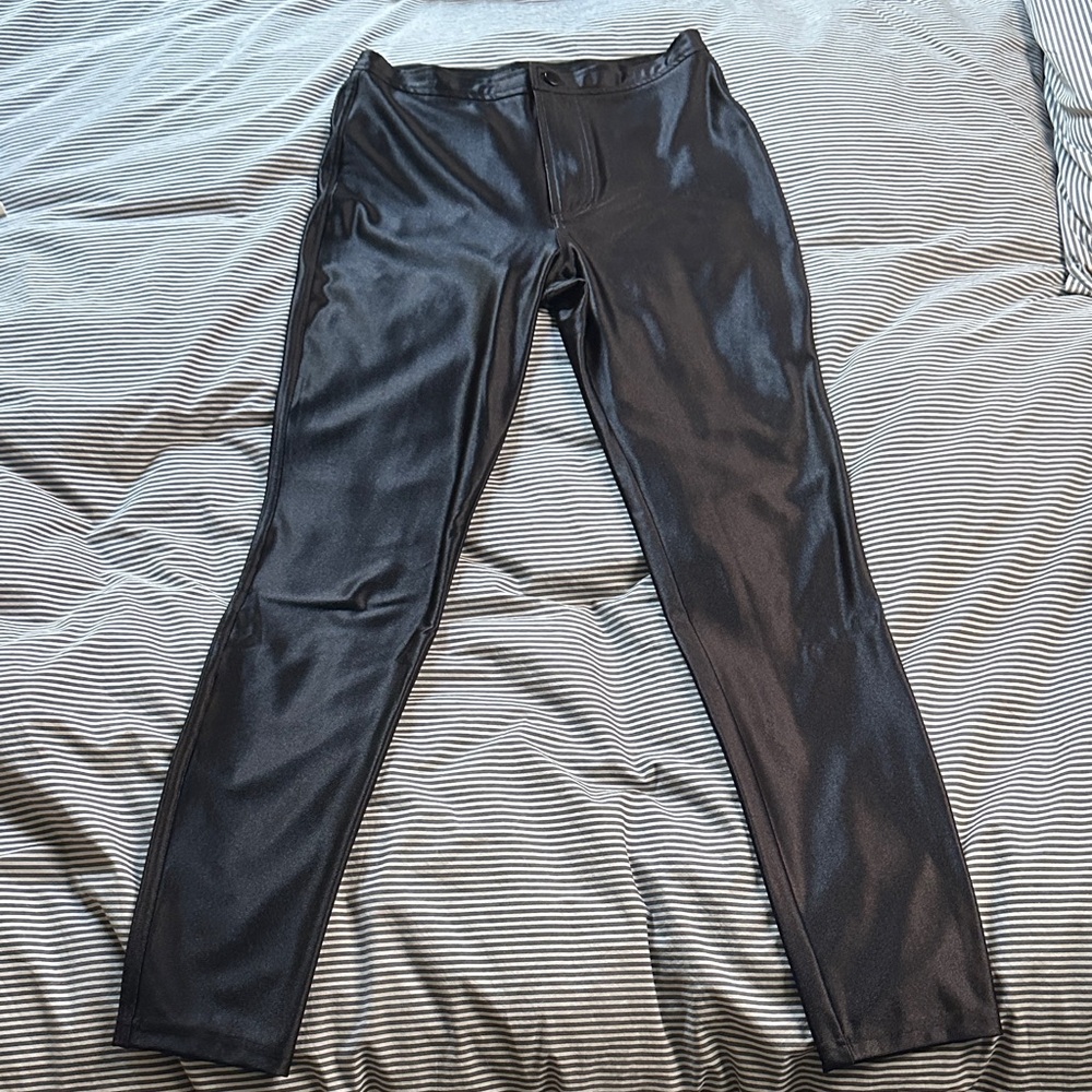 American Apparel Shiny Black Disco Pants